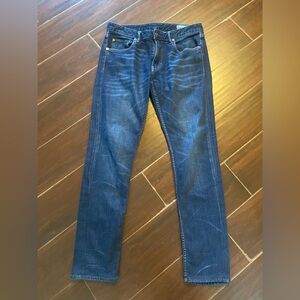 Bonobos Mens 30 x30 Dark Blue Distressed Straight Jeans